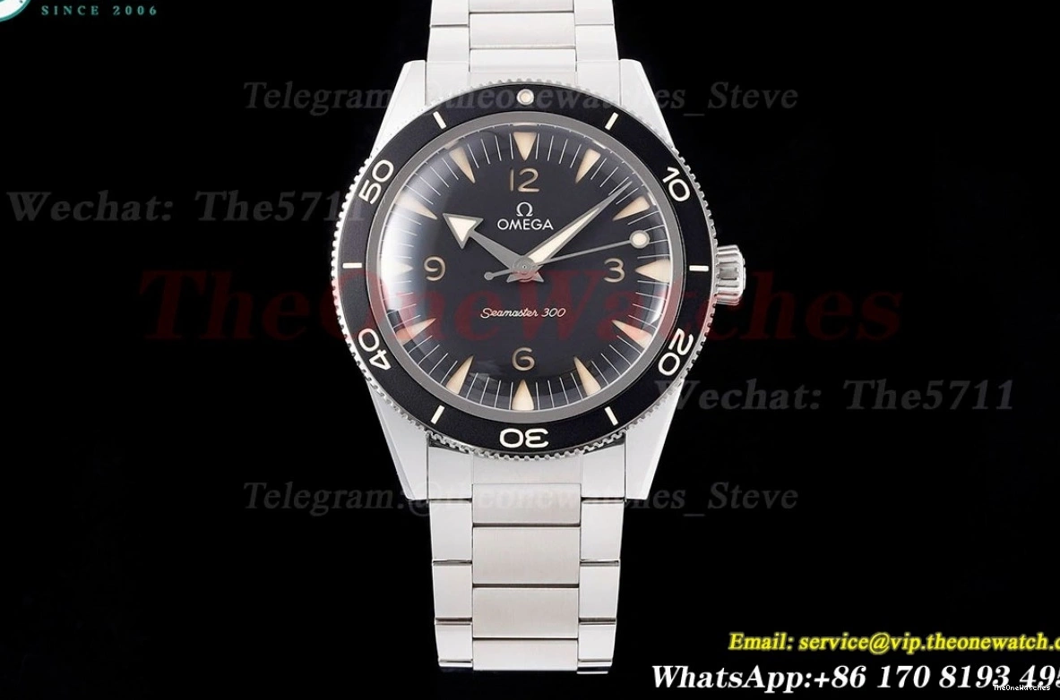 SS A8912 41mm SS 300m Date Dial No Seamaster Black VSF 1228